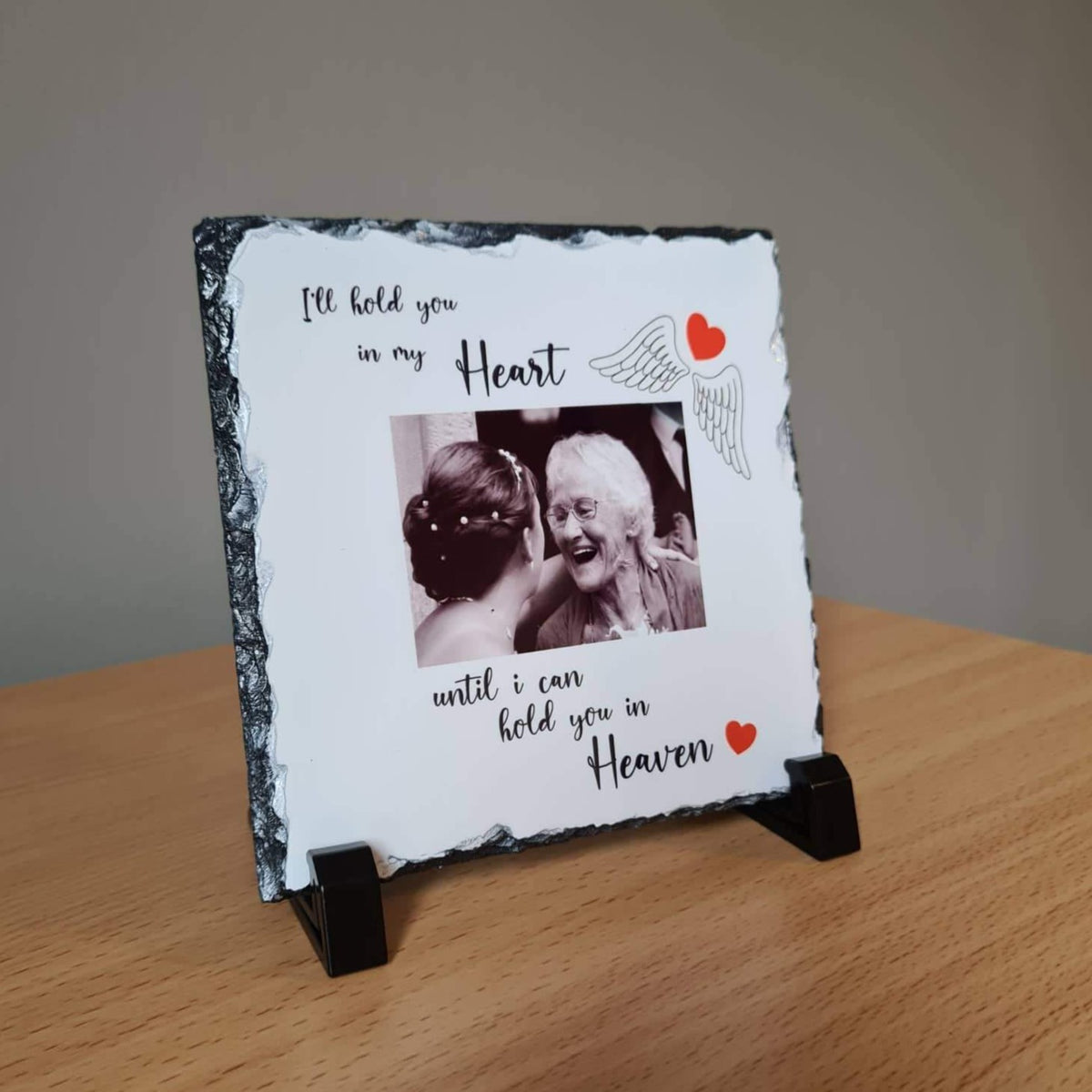 Personalised Memorial Photo Rock Slate Funeral Plaque Gift Barn